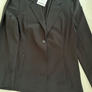 MM LaFleur Moreland Travel Blazer Origami Tech NWT Woman's Size 12  Black